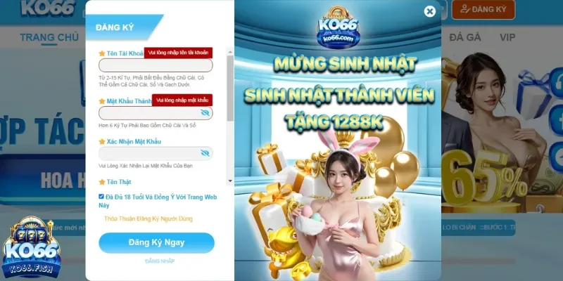 Điền form do nhà cái yêu cầu