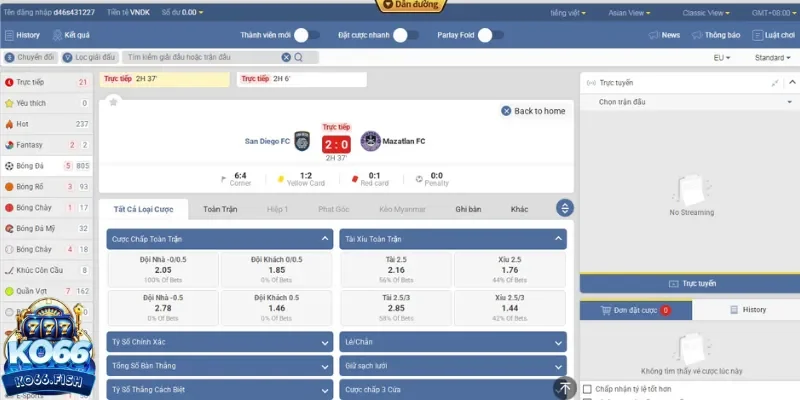Bảng kèo chất lượng tại nhà cái